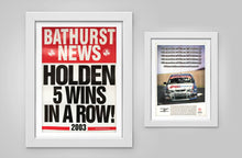 Load image into Gallery viewer, Bathurst News Holden 5 Wins In A Row 2003 poster bundle