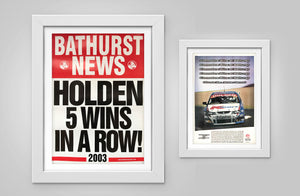 Bathurst News Holden 5 Wins In A Row 2003 poster bundle